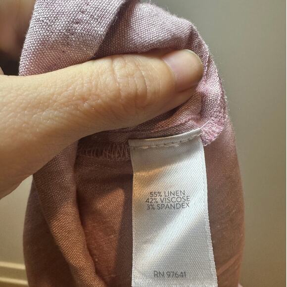 J.Jill Linen Stretch Crop Pants Petite Blush Pink Feminine Spring Medium - Picture 7 of 10